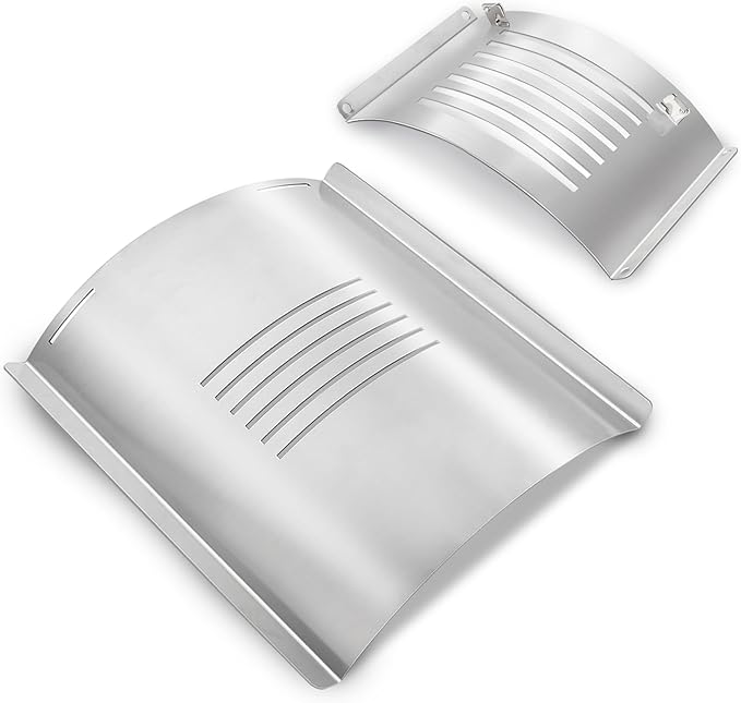 Charleston Flame Broiler Kit for Pit Boss KC Combo Platinum Series Smoker Replacement Parts PB1285KC PB1020NX Pitboss Pellet Grills Heat Deflector Slide Cover Bottom Plate 60355 31141 BBQ Accessory
