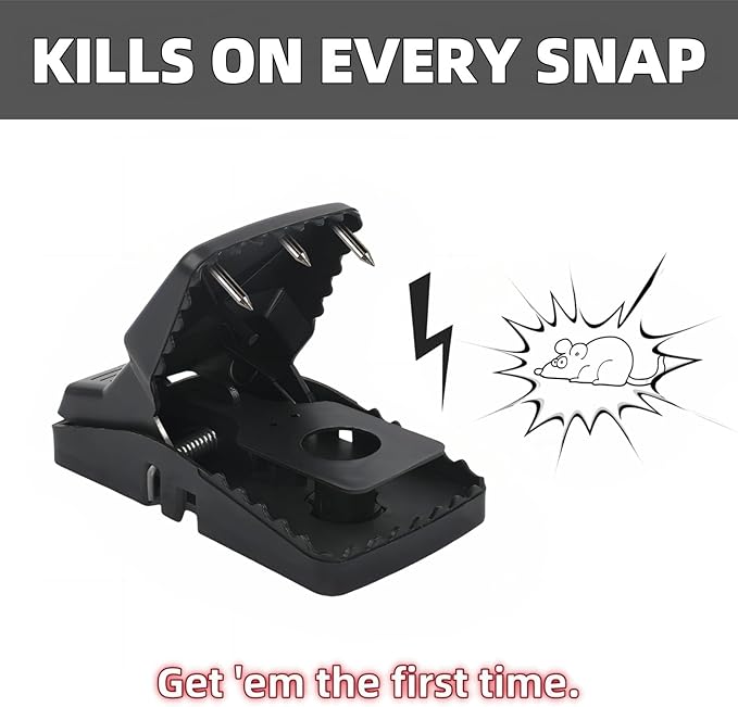 8-Pack Unstoppable Rat Traps for Indoors and Outdoors, Large Strong Mouse Traps with Double The Power to Tackle Tougher Mice and Rats, Simple, Sturdy and Reusable