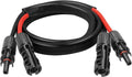 8AWG Solar Cable - 3FT Solar Panel Extension Cord 8 Gauge PV Wire with Flame Retardant Protective Sleeving Female & Male Waterproof Connector for RV, Photovoltaic Systems, Solar Panels (3 Feet)