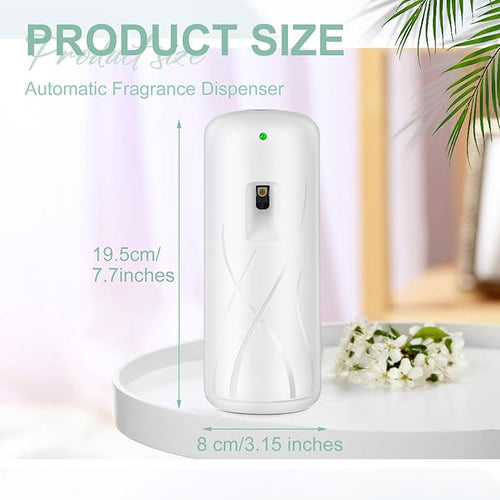2 Pcs Automatic Air Freshener Spray Dispenser Wall Mounted Fly Mosquito Flying Insect Control Metered Air Freshener Sprayer Battery Operated for Living Room Bathroom Bedroom Farm Barn(White)