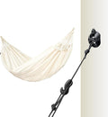 LA SIESTA Brisa Classic Hammock with Suspension Kit for Walls, Ceilings, & Square Beams, Handmade, Weather-Resistant, Tear-Resistant Hammock for Indoors & Outdoors, Size-Double - Vanilla