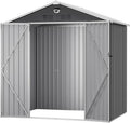 8x6 FT Outdoor Storage Shed, Metal Sheds & Outdoor Storage, Waterproof Sheds with Lockable Doors for Backyard (No Window)