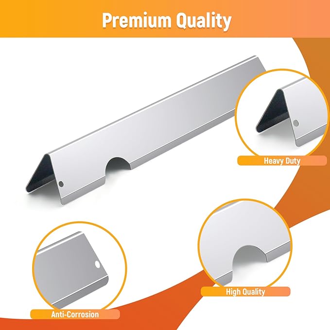 RuiTEERS Grill Flavorizer Bars Heat Deflectors BBQ Gas Grill Replacement Parts for Weber Genesis II E-410, S-410, LX E-440, S-440, Weber 66041, 66033, 66796, 17" Stainless Steel Grill Heat Plate