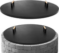 G GOOD GAIN Firepit Lid Round 38 Inch - Rust Resistant Fire Pit Lid Cover with Wooden Handle & Gloves, Fire Pit Snuffer Lid for Courtyards, Patio, Winter Cold Protection. Fits Fire Pits Up to 36"