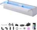LONGRUN Waterfall Spillway, APP Control Multi-Color LED Light Outdoor Pool Fountain, Acrylic Water Spillway Koi Pond Waterfalls Fountains Kit for Garden Patio Swimming Pool Decoration-23.6"