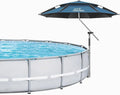 Above Ground Pool Umbrellas, Outdoor Pool Sunshade for Oval or Rectangular Swimming Pools, Multi-functional Patio Umbrella for Garden, Must have Pool Accessories