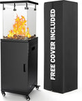Pamapic 41,000 BTU Propane Patio Heater with Wheels & Cover,CSA Certified Outdoor Heater with Lockable Wheels for Backyard, Balcony,Garden,Weather Resistant(Ink)