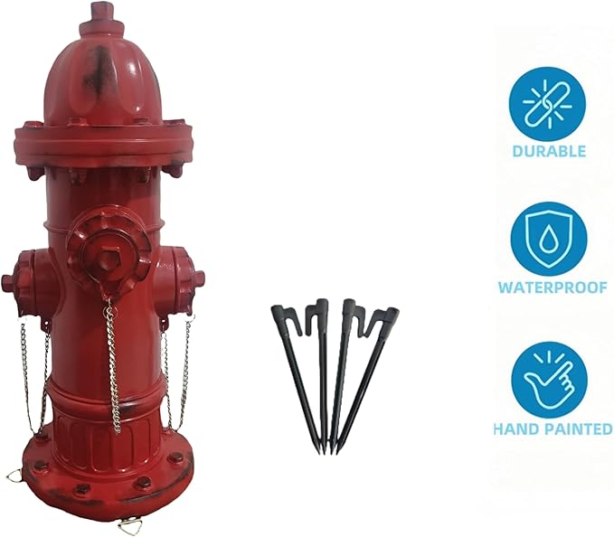 SHGYIBRISK Fire Hydrant for Dogs to Pee On: Dog Fire Hydrant Pee Post Outdoor-17.5" Training Post Statue for Yard Garden (Red-Big)