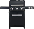 Monument Grills 3+1 Outdoor Barbecue Stainless Steel Propane Gas Grill, 3 Burners & 1 Side Burner 48,000 BTU Patio Garden Grill with Knob Controls, Mesa325, Black