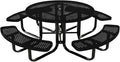 COATEDOUTDOORFURNITURE Heavy-Duty Portable Outdoor Kids Table with Umbrella Hole, Punched Steel Kids Picnic Table, Commercial-Grade, Made in America (46 in, Round, Childrens, Textured Black)
