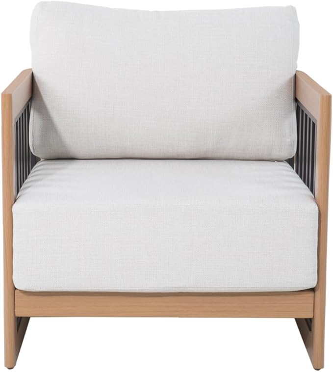 Ulax furniture Patio Aluminum Conversation Sofa Set, Outdoor Sectional Set with Cushions