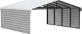 Arrow Carports Galvanized Steel Carport, with 2-Sided Enclosure, Compact Car Metal Carport Kit, 20' x 20' x 9', Eggshell