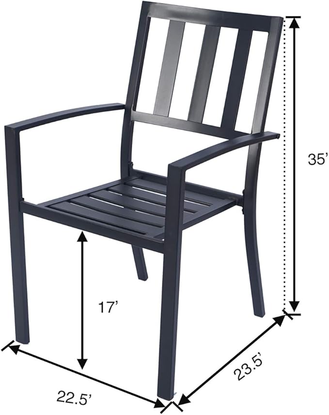 Kozyard Coolmen Outdoor Patio Dining Furniture Chair and Table Sets (2-Pack Wrought Iron Chairs) (Black)