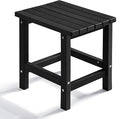 PASAMIC Adirondack Square Outdoor Side Table, HDPE Small Outdoor Table, Patio End Table for Patio, Pool, Backyard, Weather-Resistant (Black)