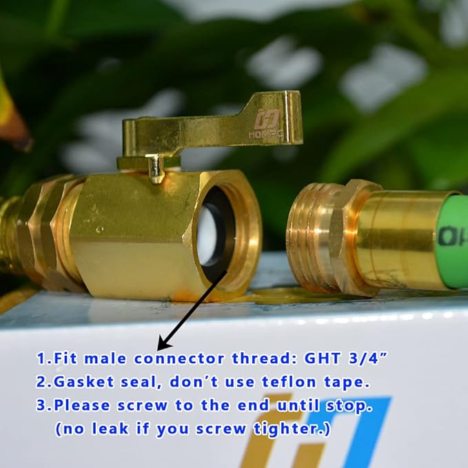 HQMPC Super Heavy Duty 3/4" Brass Shut Off Valve Garden Hose Shut Off Valve Garden Hose Connector 2 PCS