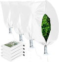 Homimp Plant Covers Freeze Protection, 4 Pack Frost Covers with Zipper Drawstring (31.5" x 47.3") Plant Protection Cover Bags for Outdoor Winter Frost Cold Weather Shrubs Trees Jacket Covers(White)