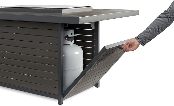 The Outdoor GreatRoom Company Brooks Fire Pit Table with Electronic Ignition (BRK-1224-19-K-CF-DSI-LP), Propane, 30.75x50-Inches