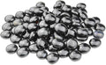 onlyfire Flat Fire Glass Beads for Propane Fire Pit, 1/2 Inch Reflective Firepit Glass Rocks 10 Pounds Flat Marbles for Gas Fireplace and Fire Pit Table, Onyx Black Color