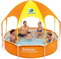 Bestway 56543E Splash in Shade 8 Foot x 20 Inch Outdoor Family Kids Spray Play Swimming Pool and Canopy with Water Sprayer, 2 Pack