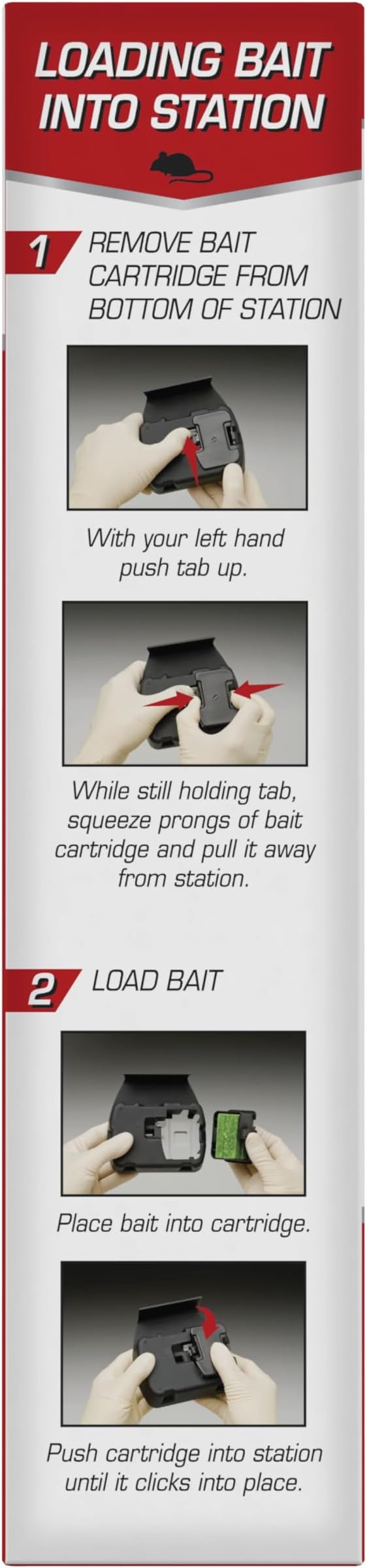 Tomcat Mouse Killer Child Resistant, Refillable Station with Clear Lid for Easy Monitoring, 1 Bait Station and 4 Refills
