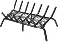 G GOOD GAIN Fireplace Grate with Ember Retainer, 24" Heavy Duty Cast Iron Indoor, Chimney Hearth Wood Stove Burning Rack Holder,1/2” Bar Fire Place Asseccories for Outdoor, Fire Pits, Camping