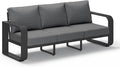 Oasbira Aluminum Outdoor Patio Couch, 3 Seats Oversized Patio Sofa with Widened Armrest & Ultra-Thick Cushions, Deep Seating Modern Patio Furniture for Backyard, Deck, Graphite