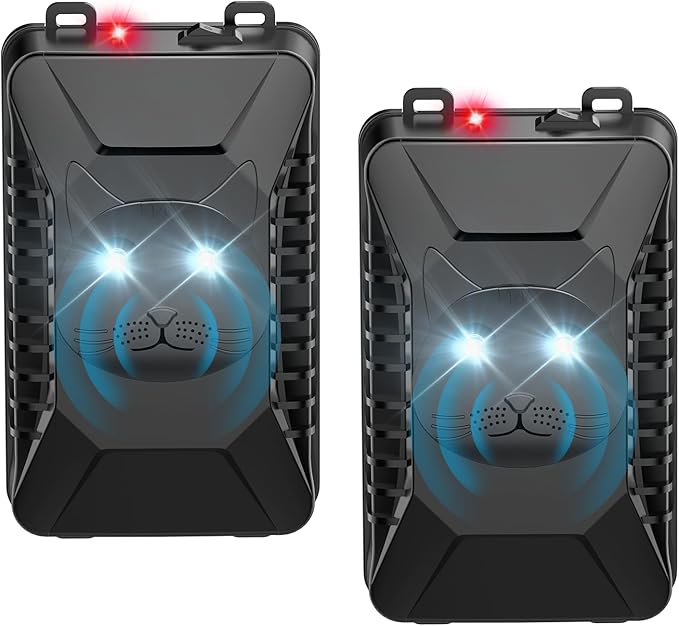 Ultrasonic Rodent Repellent, 2 Pack Plug-in Mouse Rat Pest Bat Squirrels Skunks Repellent for Car with Battery Powered Under Hood, Keep Mice Out of Cars Engines, Indoor, Garage, Storage Room