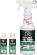 Grandpa Gus's Advanced Natural Pest Control with Clove & Cottonseed Oil - Indoor/Outdoor Insect Killer for Spiders, Ants, Roaches, Earwigs & Bed Bugs, Pet-Friendly, Concentrate 2 Pack + Spray Bottle