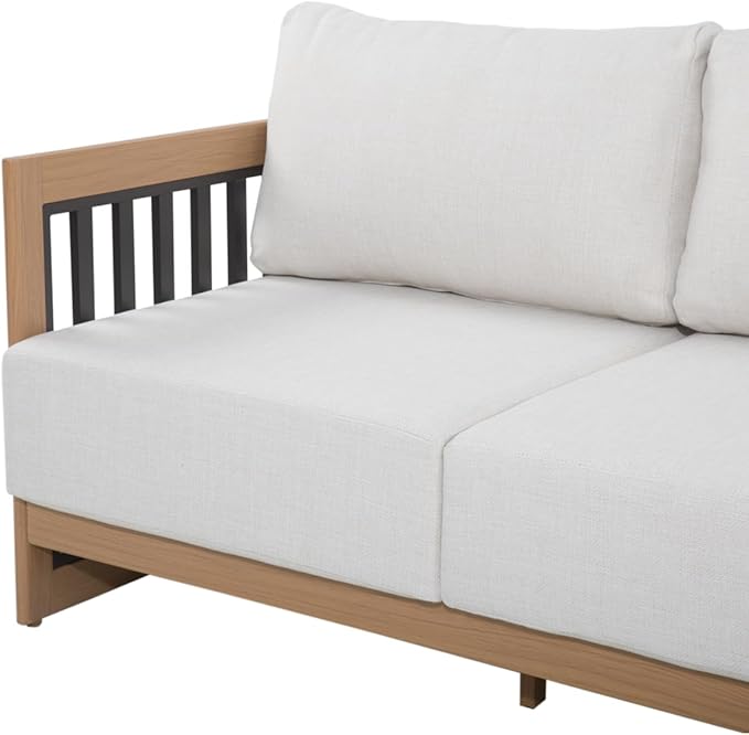 Ulax furniture Patio Aluminum 3-Seater Sofa with Cushions