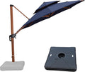 PURPLE LEAF Navy Blue 10ft Patio Umbrella with Base, Windproof and UV Resistant