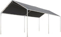 Outsunny 10'x20' Carport Outdoor Heavy Duty Party Tent Galvanized Car Canopy with Included Anchor Kit, 3 Reinforced Steel Cables, Gray