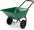 Goplus 2 Wheel Wheelbarrow, 330 LBS Utility Garden Cart with 10” Pneumatic Tires & Handle, 21 Gal Volume, Yard Dump Cart Wheel Barrow, Heavy Duty Wheel Barrow for Lawn