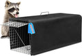 Live Animal Trap Cage Cover, Cat Trap for Stray Cats 32 Inch Folding Skunk Trap with Real Door for Raccoons, Opossums, Groundhogs, Skunks, Feral Cats, Squirrels (Only Cover)