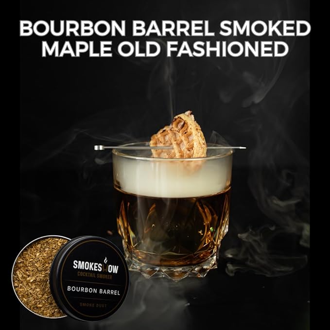 Wood Chips for Cocktail Smoker 4 oz tin. Add Flavors to Your Smoked Drinks (Bourbon Barrel)