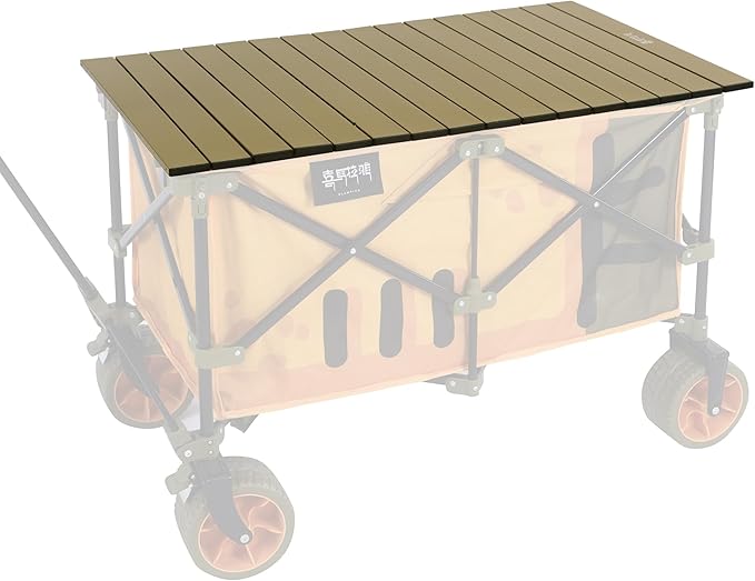 Aluminum Alloy Steel Collapsible Board Desktop Folding Table for Garden Cart Foldable Wagon Heavy Duty Foldable Metal Outdoor Camping 37.4x21.6 inch (Green)