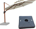 PURPLE LEAF Cantilever Umbrella with Base Outdoor Round Umbrellas Large Cantilever Umbrella Windproof Offset Heavy Duty Sun Umbrellas for Garden Deck Pool Patio, 12ft Cream