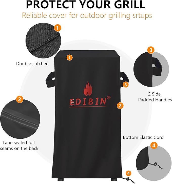 Smoker Cover Fit for East Oak Ridgewood Pro 30" Electric Smoker, Waterproof Grill BBQ Cover Vertical Smoker Covers