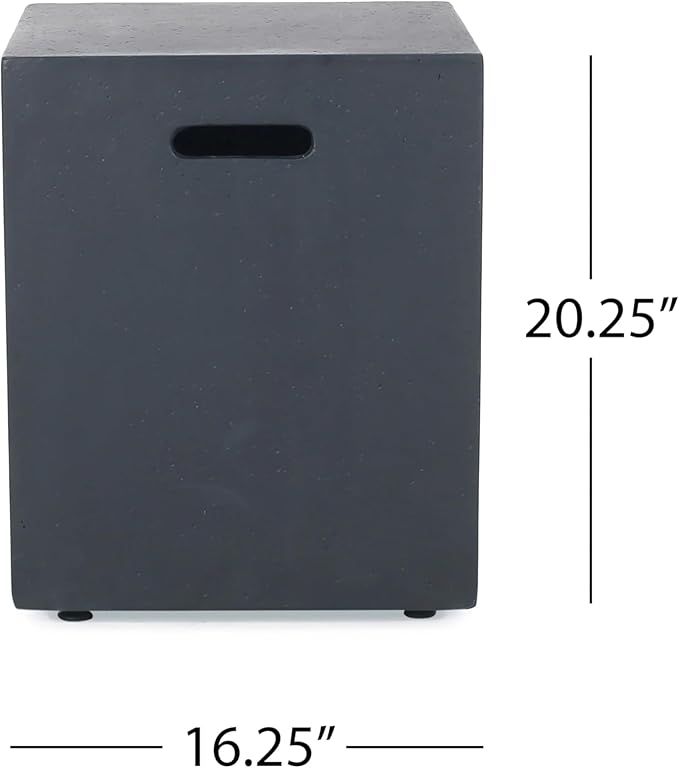 Propane Fire Pit Table 2-Pieces, 40 Inch Firepits for Outside, Square Gas Fire Pit for Outside Patio, Propane Fire Table with Tank Holder, 50000BTU, Dark Gray