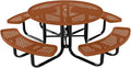 COATEDOUTDOORFURNITURE Heavy-Duty Portable Outdoor Kids Table with Umbrella Hole, Punched Steel Kids Picnic Table, Commercial-Grade, Made in America (46 in, Round, Childrens, Textured Copper)