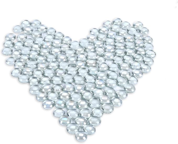 GasSaf Clear Fire Glass Beads for Outdoor Fire Pit, Fireplace, Replaces Existing Gas Logs & Lava Rocks, 3/4 Inch Glass(20 Pound)(Crystal Clear Luster)