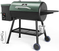 Electric Pellet Smoker Grill 565 SQ.IN Cook Area Pellet Smoker with Auto Feed & PID Controller 500°F Max Temperature 8 in 1 BBQ Grill with Meat Probe & Side Table with Hooks Perfect for Outdoor BBQ