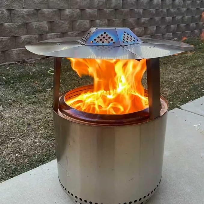 Heat Deflector for Solo Stove Yukon 27", 304 Stainless Steel Heat Diffuser with Handle & Legs,Heat Radiation for Wider Warmth Area, Compatible with Yukon 27" Outdoor Fire Pits, for Backyard, Camping