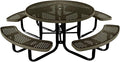 COATEDOUTDOORFURNITURE Heavy-Duty Portable Outdoor Kids Table with Umbrella Hole, Punched Steel Kids Picnic Table, Commercial-Grade, Made in America (46 in, Round, Childrens, Textured Gold Vein)
