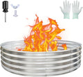60 Inch Large Round Fire Pit Ring, Galvanized Steel Outdoor Bonfire Ring for Backyard & Camping, Sturdy, Rust-Proof & Easy to Install (5×5×1 FT)