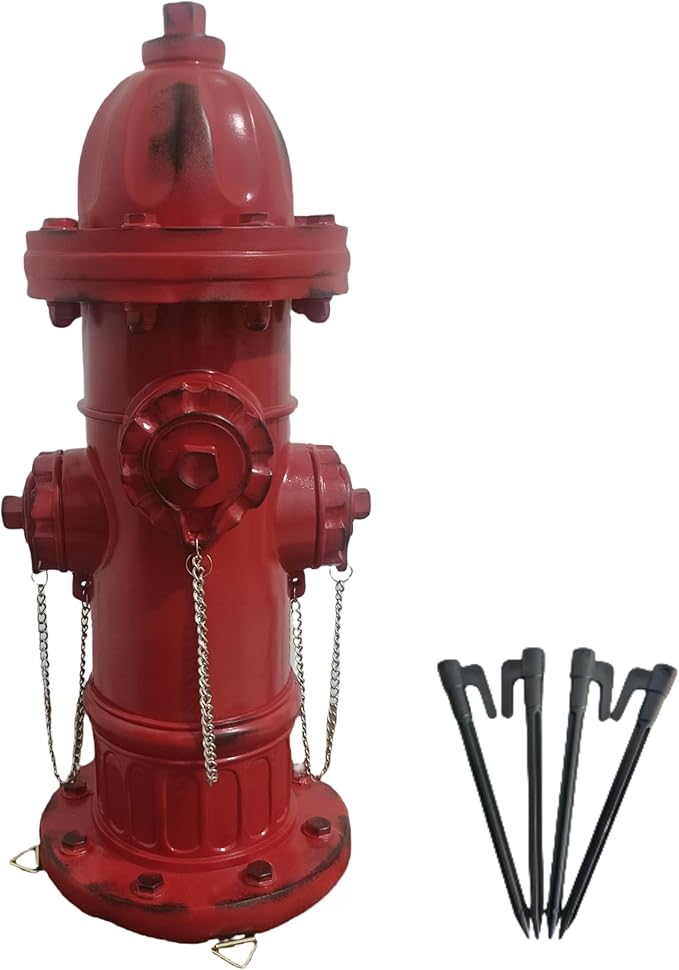 SHGYIBRISK Fire Hydrant for Dogs to Pee On: Dog Fire Hydrant Pee Post Outdoor-17.5" Training Post Statue for Yard Garden (Red-Big)
