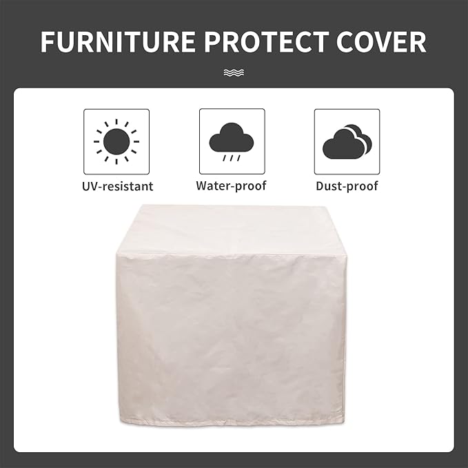 WAROOM Outdoor Propane Fire Pit for Outside, 30 Inch 50,000 BTU Steel Square Gas Firepit Table with Fire Glass and Furniture Cover, for Parties and Gatherings on Patio Garden Backyard Porch