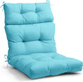 EAGLE PEAK Tufted Outdoor/Indoor High Back Patio Chair Cushion, Set of 1, 46'' x 22'', Light Blue