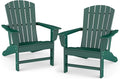 BRIOPAWS Adirondack-Chairs-Set of 2 | Fire Pit Chair | Oversized | HDPE Plastic | Weather Resistant | for Deck Outdoor Poolside Campfire | Forest