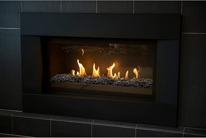 Stanbroil 10-Pound Fire Glass Beads - 1/2 inch Luster Fire Glass Drops for Fireplace Fire Pit | Gas Log Sets | Landscaping | Fish Tank, Onyx Black Luster