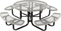 COATEDOUTDOORFURNITURE Heavy-Duty Portable Outdoor Kids Table with Umbrella Hole, Expanded Metal Kids Picnic Table, Commercial-Grade, Made in America (46 in, Round, Childrens, Gray)